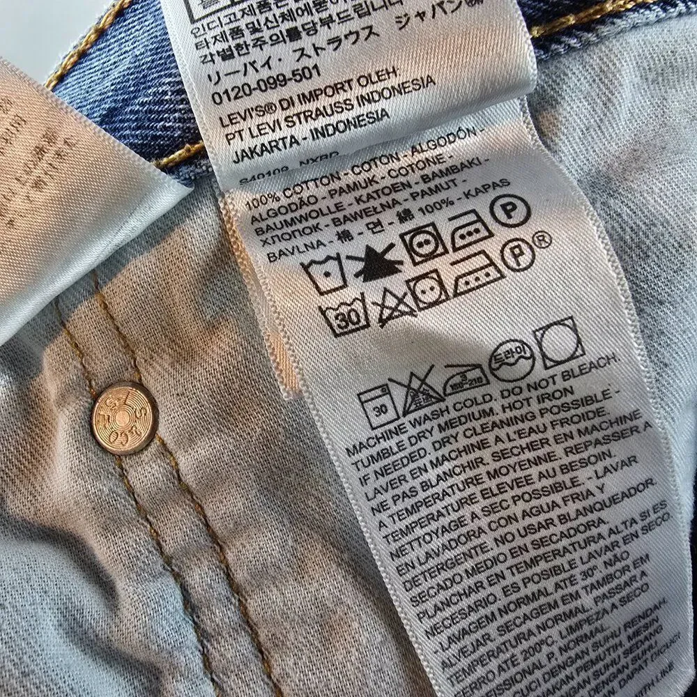 Levis 505 Jeans 38x30 Blue Denim Regular Fit Straight Leg 100% Cotton Normcore A